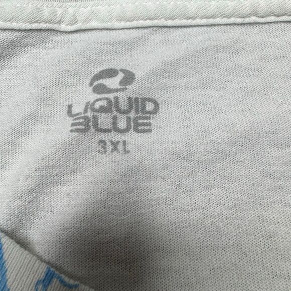 Liquid Blue T Shirt Mens 3XL White Tiger Graphic All Over Front Streetwear Fade - Picture 7 of 8